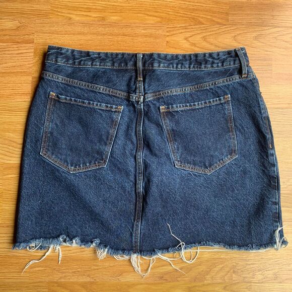 Old Navy Streetwear Distressed Destroyed Y2K‎ High Rise Denim Jean Mini Skirt - Picture 2 of 6